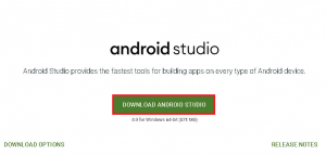 Android Studioのダウンロード